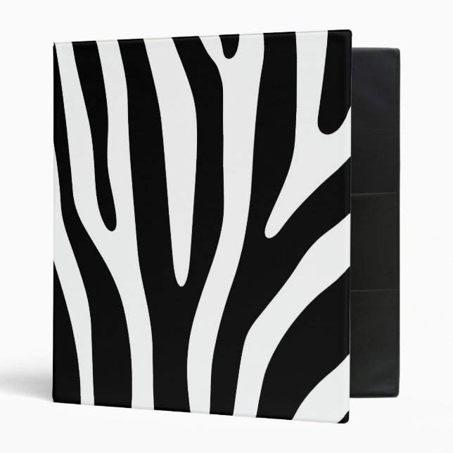 Zebra stripes pattern black & white + your ideas 3 ring binder (Front/Inside)