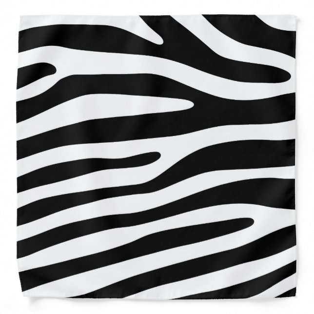 Zebra stripes pattern black & white + your ideas bandana (Front)