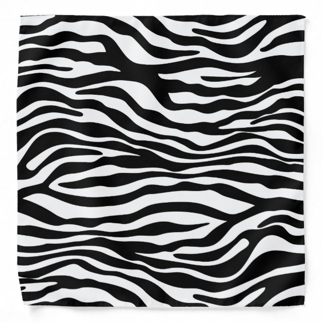 Zebra stripes pattern black & white + your ideas bandana (Front)