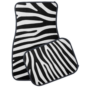 Zebra stripes pattern black & white + your ideas car mat