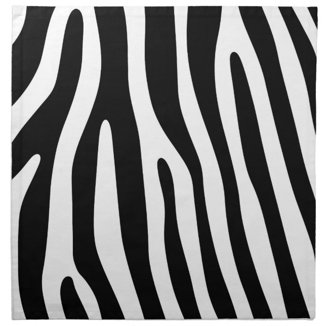 Zebra stripes pattern black & white + your ideas cloth napkin (Front)