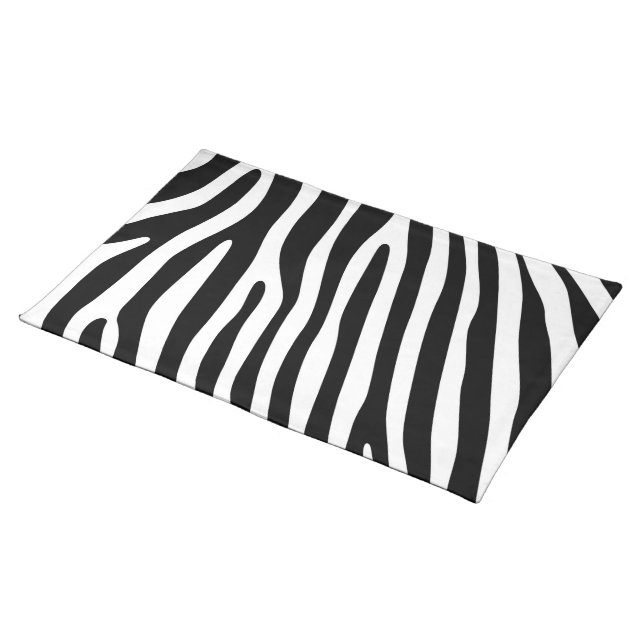 Zebra stripes pattern black & white + your ideas cloth placemat (On Table)