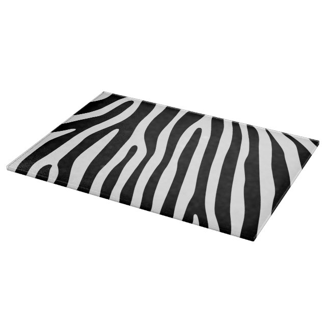 Zebra stripes pattern black & white + your ideas cutting board (Corner)