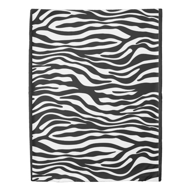 Zebra stripes pattern black & white + your ideas duvet cover (Front)