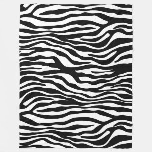Zebra stripes pattern black & white + your ideas fleece blanket