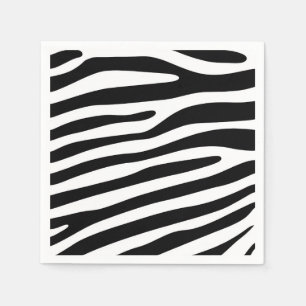 Zebra stripes pattern black & white + your ideas napkins