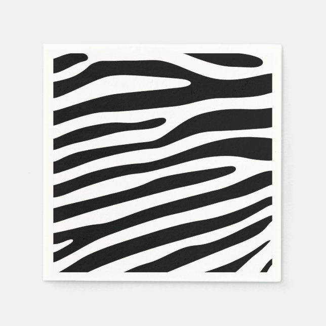 Zebra stripes pattern black & white + your ideas napkins (Front)