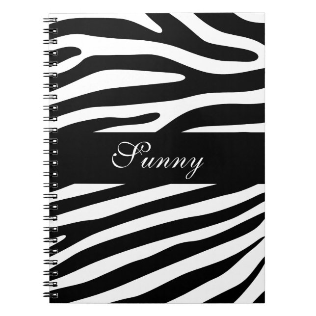 Zebra stripes pattern black & white + your ideas notebook (Front)