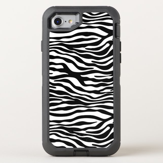 Zebra stripes pattern black & white + your ideas otterbox iPhone case (Back)
