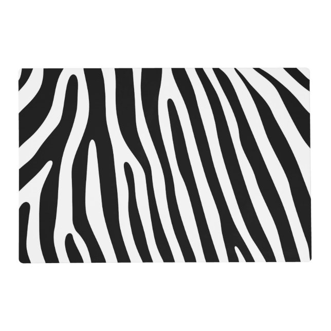 Zebra stripes pattern black & white + your ideas placemat (Front)