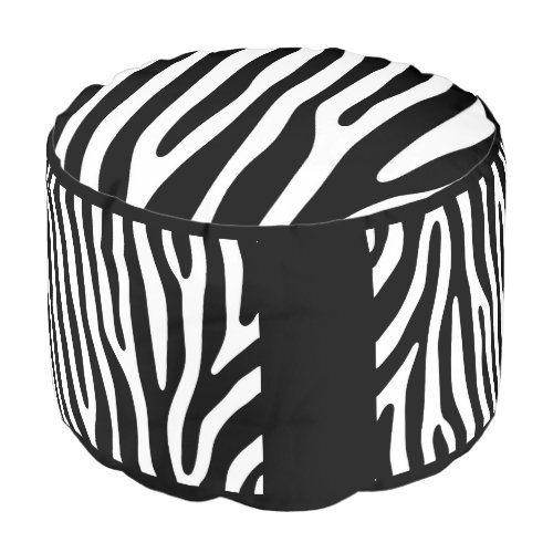 Zebra stripes pattern black  white  your ideas pouf