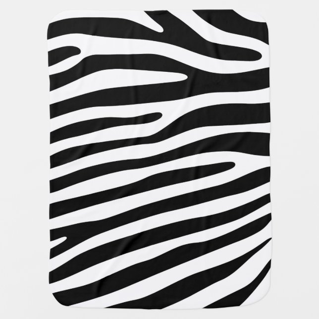 Zebra stripes pattern black & white + your ideas swaddle blanket (Front)
