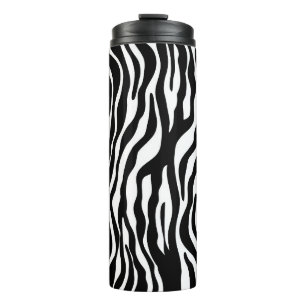 Zebra stripes pattern black & white + your ideas thermal tumbler