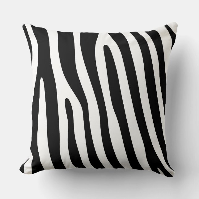 Zebra stripes pattern black & white + your ideas throw pillow (Front)