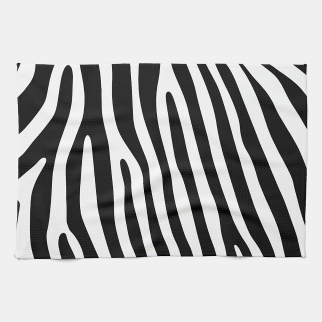 Zebra stripes pattern black & white + your ideas towel (Horizontal)