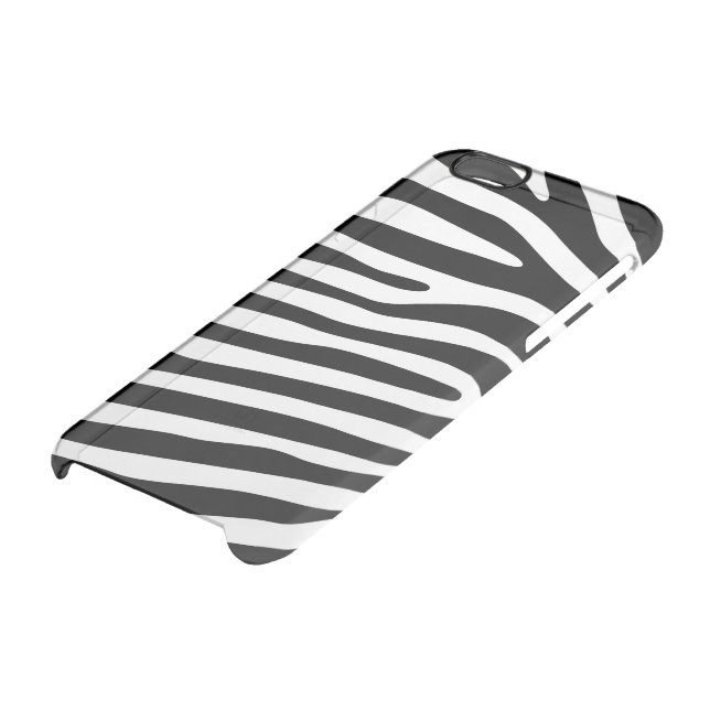 Zebra stripes pattern black & white + your ideas uncommon iPhone case (Bottom)