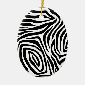 Zebra Stripes Pattern Ceramic Ornament