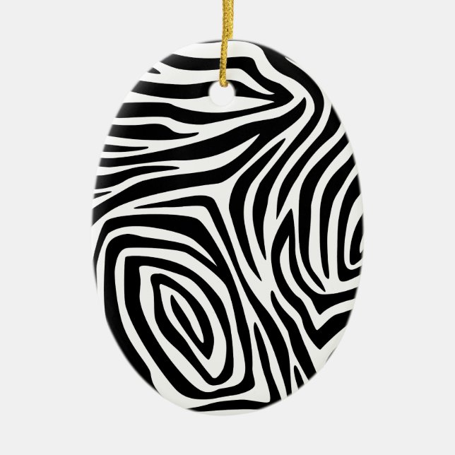 Zebra Stripes Pattern Ceramic Ornament (Front)