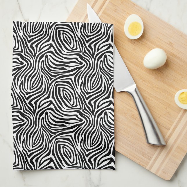 Zebra Stripes Pattern Kitchen Towel (Quarter Fold)