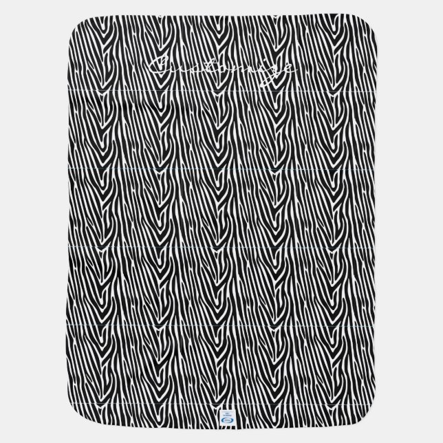 Zebra Stripes Pattern Thunder_Cove Baby Blanket (Back)