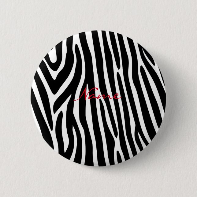 Zebra Stripes Pattern Thunder_Cove Button (Front)