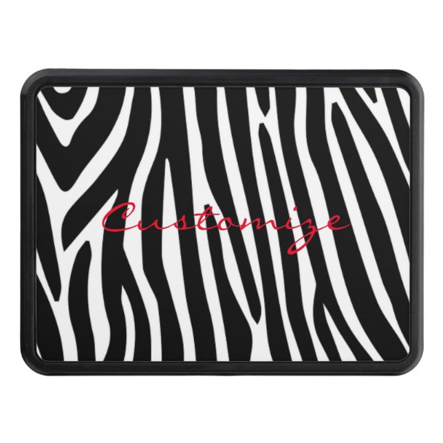 Zebra Stripes Pattern Thunder_Cove Hitch Cover (Front)