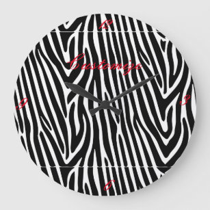 Zebra Stripes Pattern Thunder_Cove Large Clock