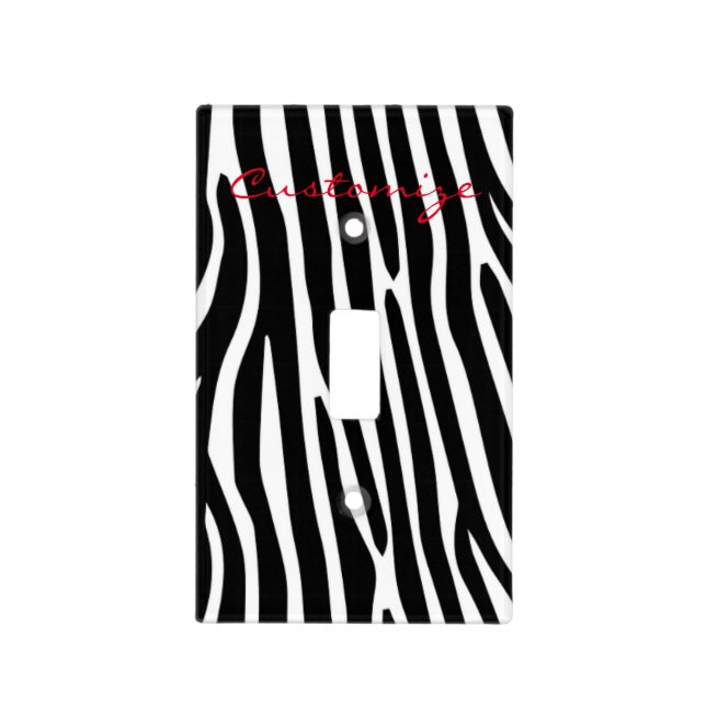 Zebra Stripes Pattern Thunder_Cove Light Switch Cover (Front)