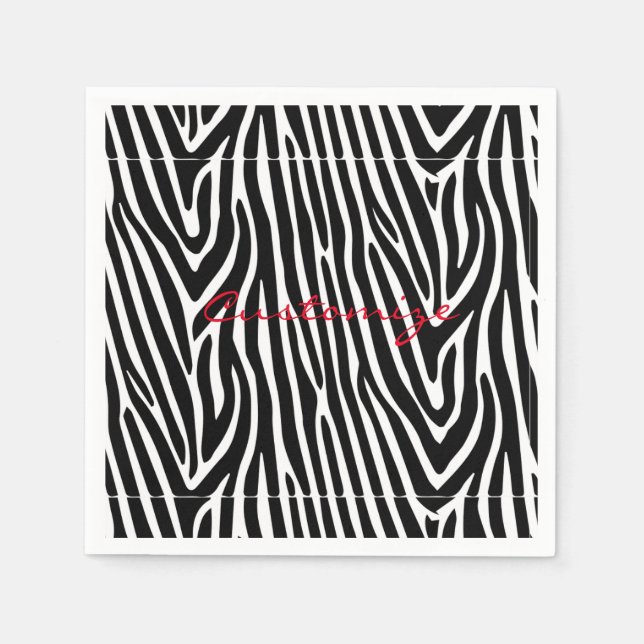 Zebra Stripes Pattern Thunder_Cove Napkins (Front)
