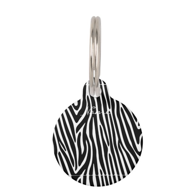 Zebra Stripes Pattern Thunder_Cove Pet ID Tag (Back)
