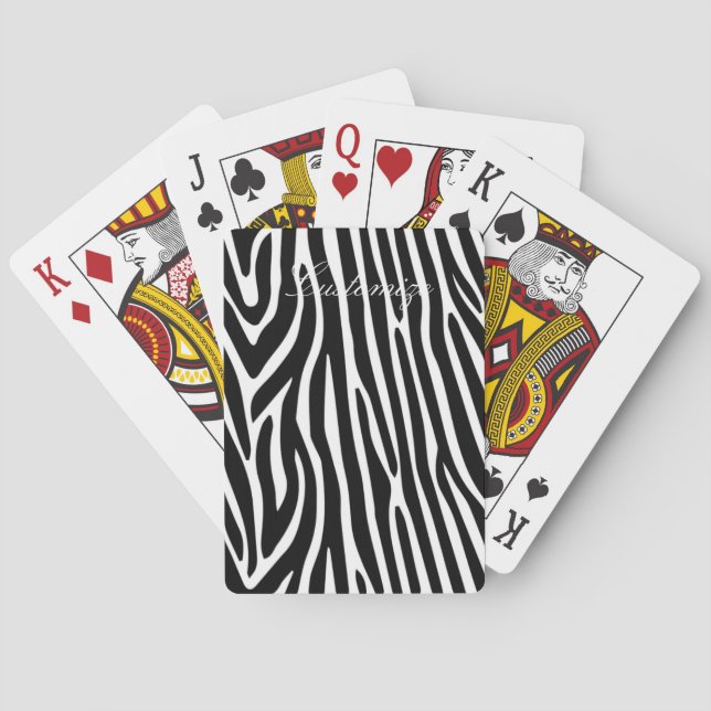 Zebra Stripes Pattern Thunder_Cove Poker Cards (Back)