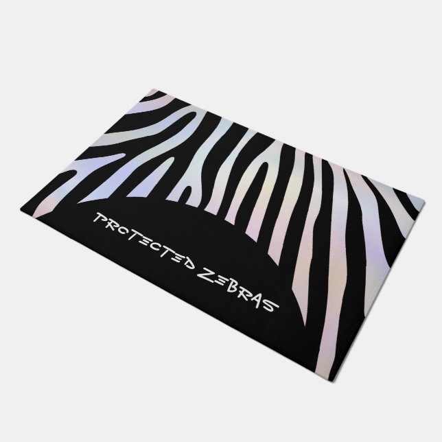 Zebra stripes pattern + your background & ideas doormat (Angled)