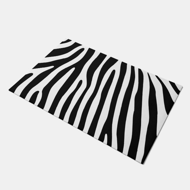 Zebra stripes pattern + your background & ideas doormat (Angled)