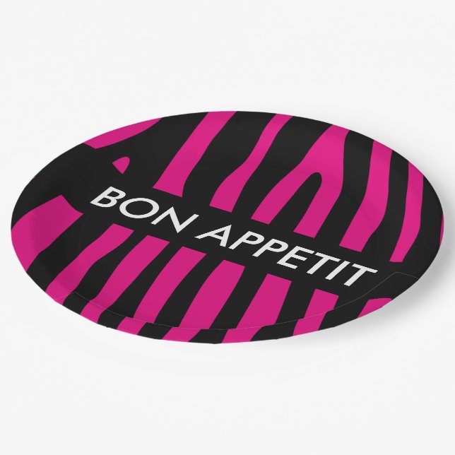 Zebra stripes pattern + your background & ideas paper plates (Angled)