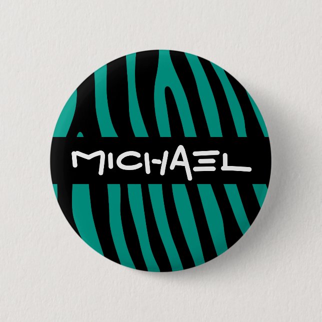 Zebra stripes pattern + your background & ideas pinback button (Front)