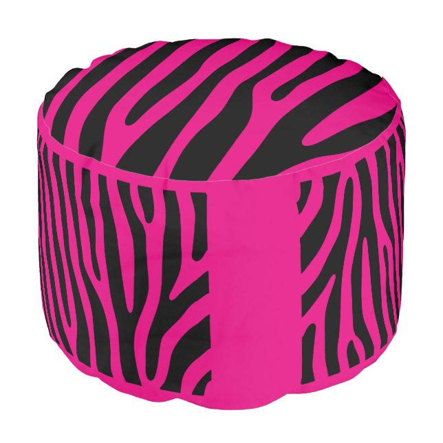 Zebra stripes pattern + your background & ideas pouf (Angled Front)
