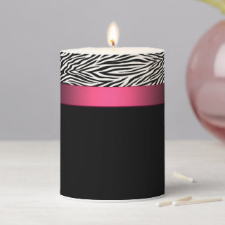 Zebra Stripes Pillar Candle