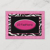 zebra stripes pink fur Chic Business Cards