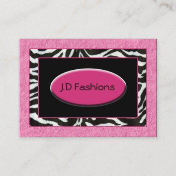 Zebra Stripes Pink Fur Chic Business Cards by MG_BusinessCards at Zazzle