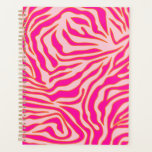 Zebra Stripes Pink Orange Wild Animal Print Planner<br><div class="desc">Zebra Print – pink and orange pattern - wild animal print.</div>