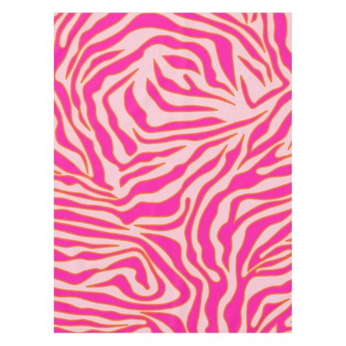 Zebra Stripes Pink Orange Wild Animal Print Tablecloth