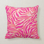 Zebra Stripes Pink Orange Wild Animal Print Throw Pillow<br><div class="desc">Zebra Print – pink and orange pattern - wild animal print.</div>