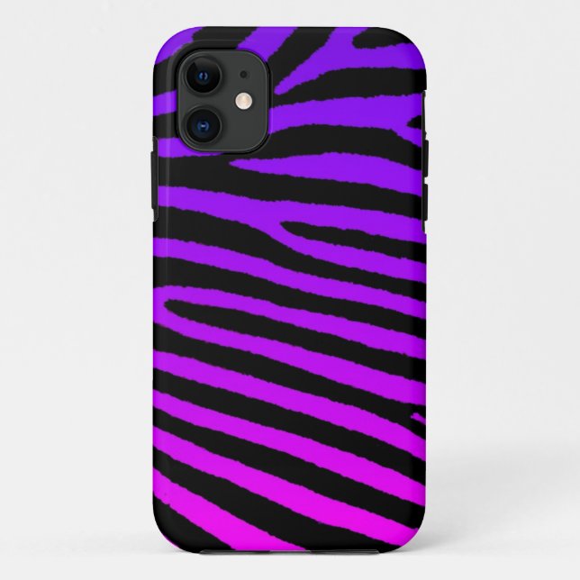 Zebra stripes pink purple blue iphone 5 case (Back)