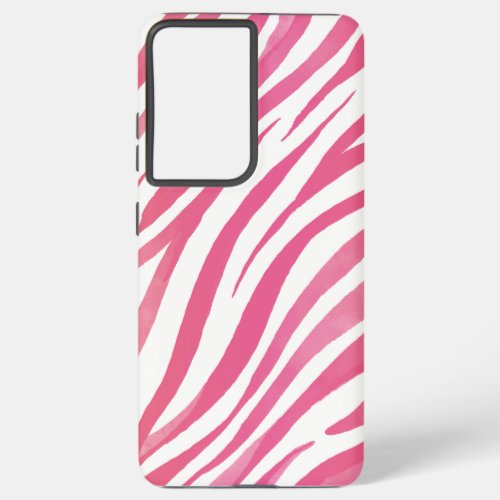  Zebra Stripes Pink Wild Animal Print  Samsung Galaxy S21 Ultra Case