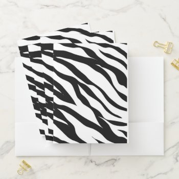 Zebra Stripes Pocket Folder by NatureTales at Zazzle