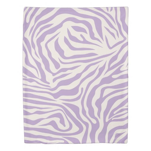 Zebra Stripes Preppy Purple Wild Animal Print Duvet Cover