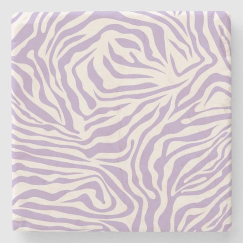 Zebra Stripes Preppy Purple Wild Animal Print Stone Coaster