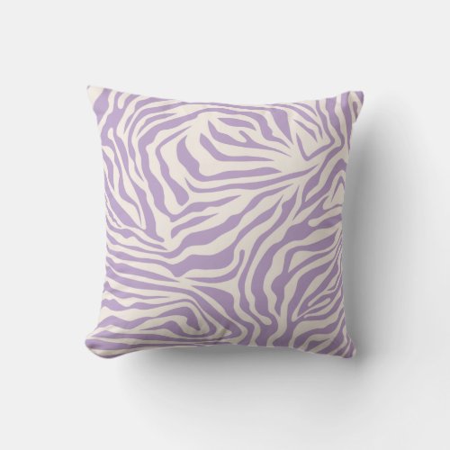 Purple Zebra Stripes Throw Pillow