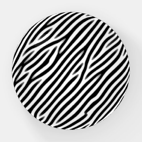 Zebra Stripes Print Black and White Paperweight