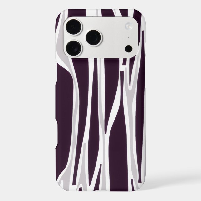 Zebra Stripes Purple White Pattern Iphone Case (Back)